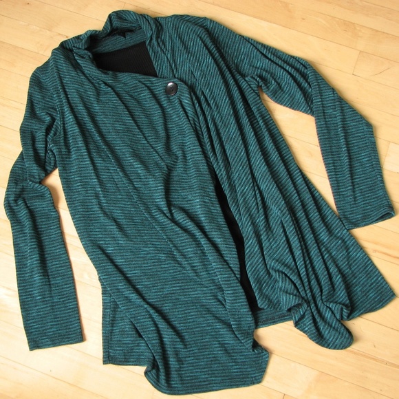 AB Studio Striped Cardigan Asymmetrical - Picture 4 of 5